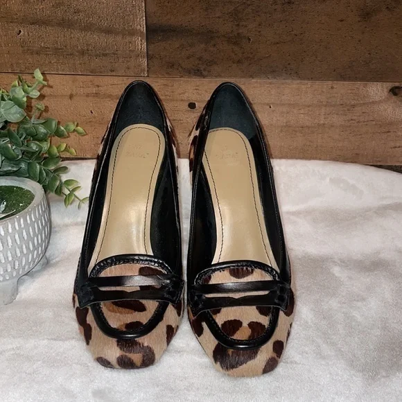 Zara leopard animal print calf hair pumps shoes size 7 - Picture 3 of 8